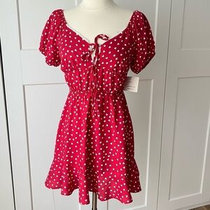 PASSPORT White Hearts Mini Dress sz. M- Juniors